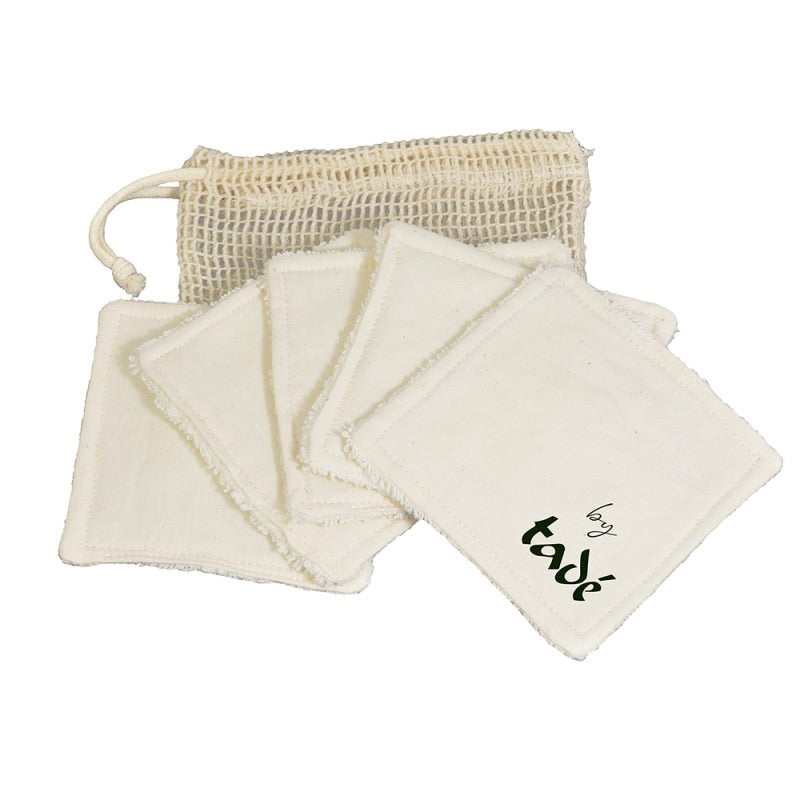 Carrés coton bio à démaquiller lavables  10x10 cm