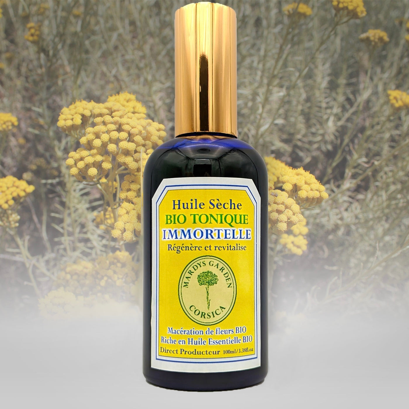 Huile Sèche Bio Tonique Immortelle et Myrte - MARDYS GARDEN 50ml ou 100ml