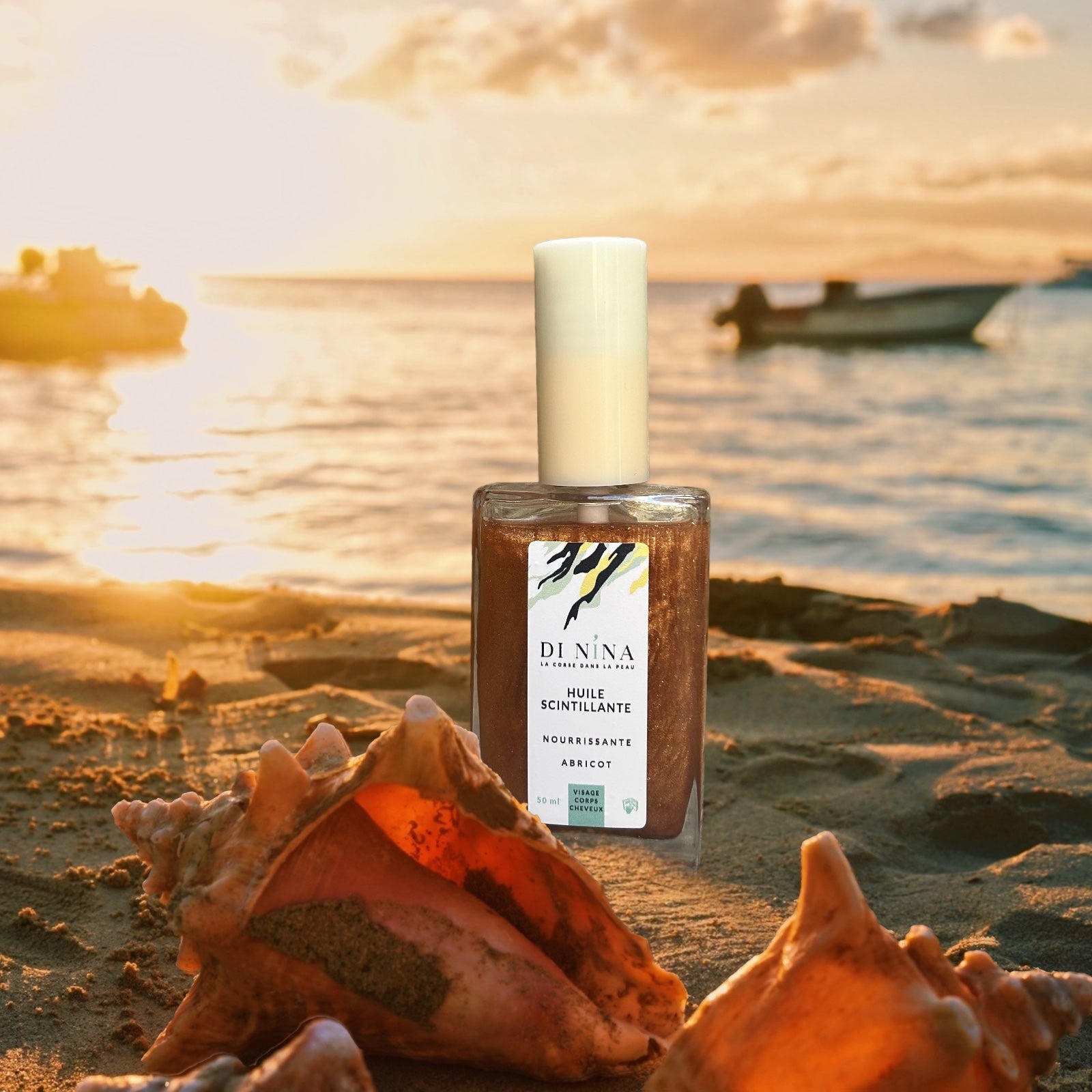 Huile sèche corps et cheveux scintillante Immortelle de Corse DI NINA 50ml