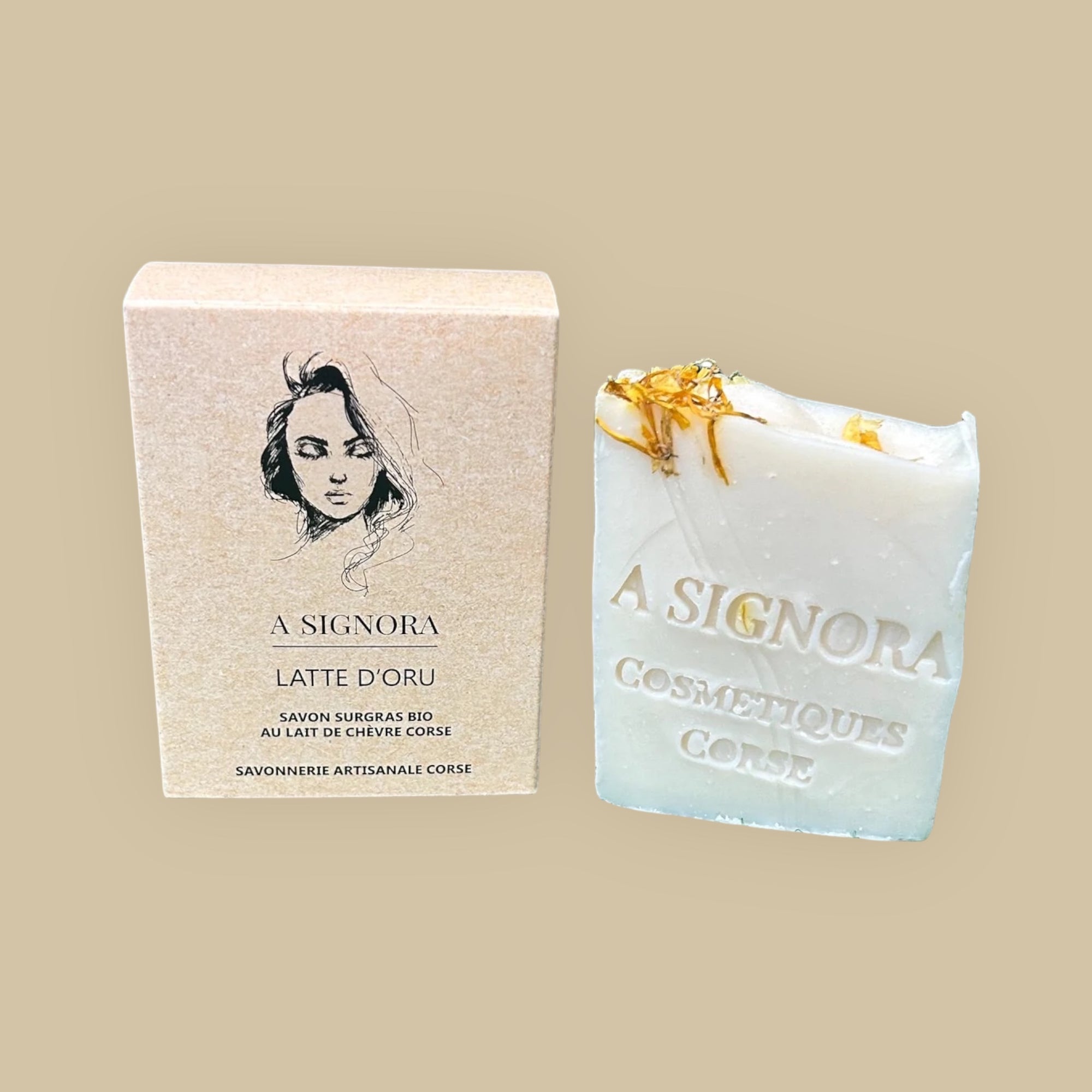 Savon Latte d'Oru lait de chèvre Bio - A Signora 100g