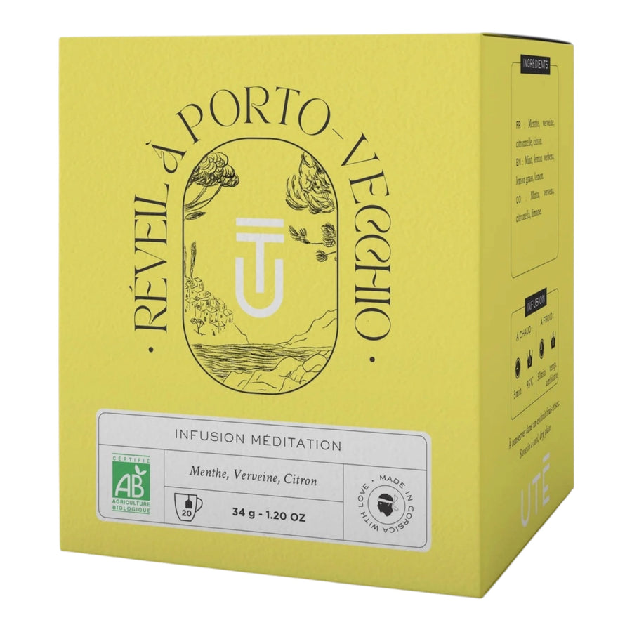 Réveil à Porto-Vecchio – Infusion Bio Méditation Citron, Verveine & Menthe Callysthé UTÈ
