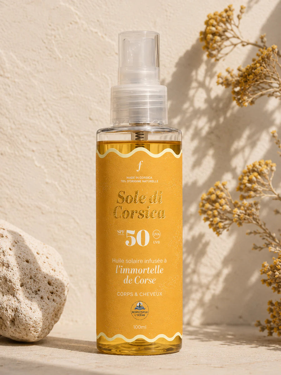 Huile solaire SPF 50 à l'Immortelle de Corse 100ml