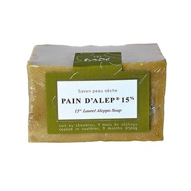 Savon d'Alep 15% huile de laurier 200g